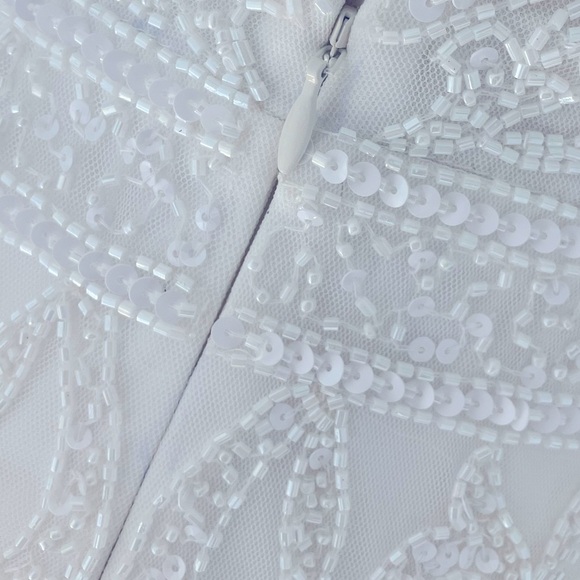 LULUS Bridal Wedding Elegant Sophisticated STUNNING Floral Beaded Mermaid Gown - Picture 10 of 10